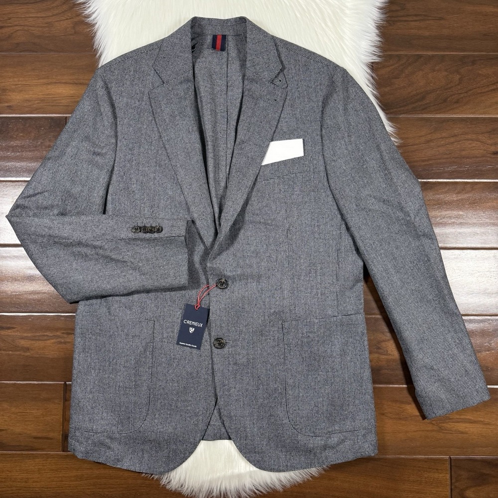 Cremieux Vitale Barberis Canonico Size Medium Wool Woolen‎ Flannel Blazer Jacket
